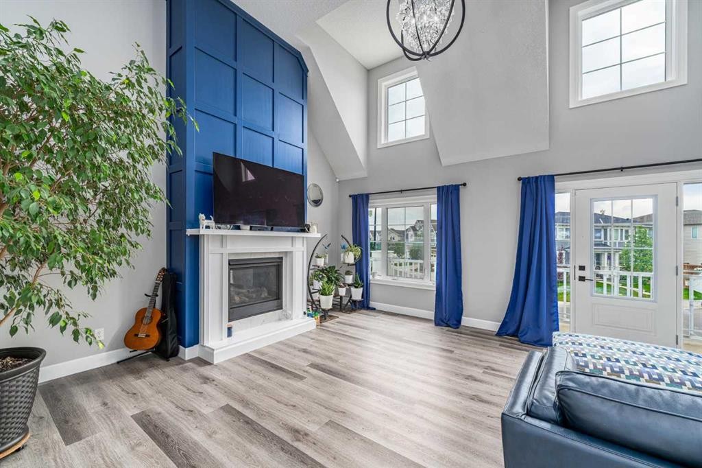 46 Yorkstone Way Sw, Calgary, AB - Indoor With Fireplace