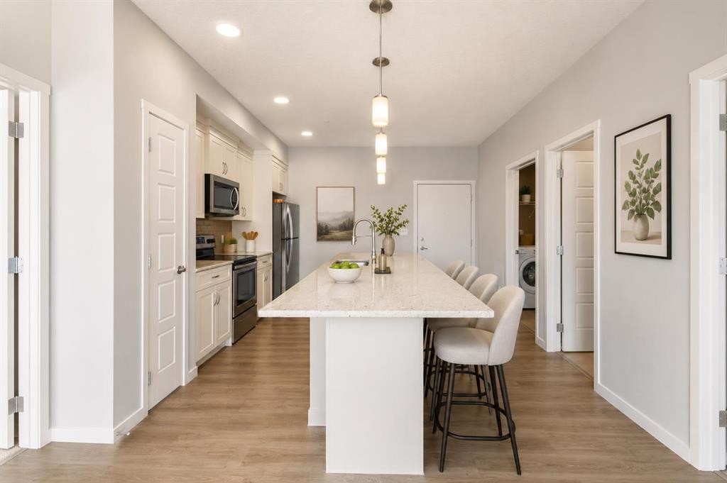305-20 Seton Park Se, Calgary, AB - Indoor Photo Showing Kitchen With Upgraded Kitchen