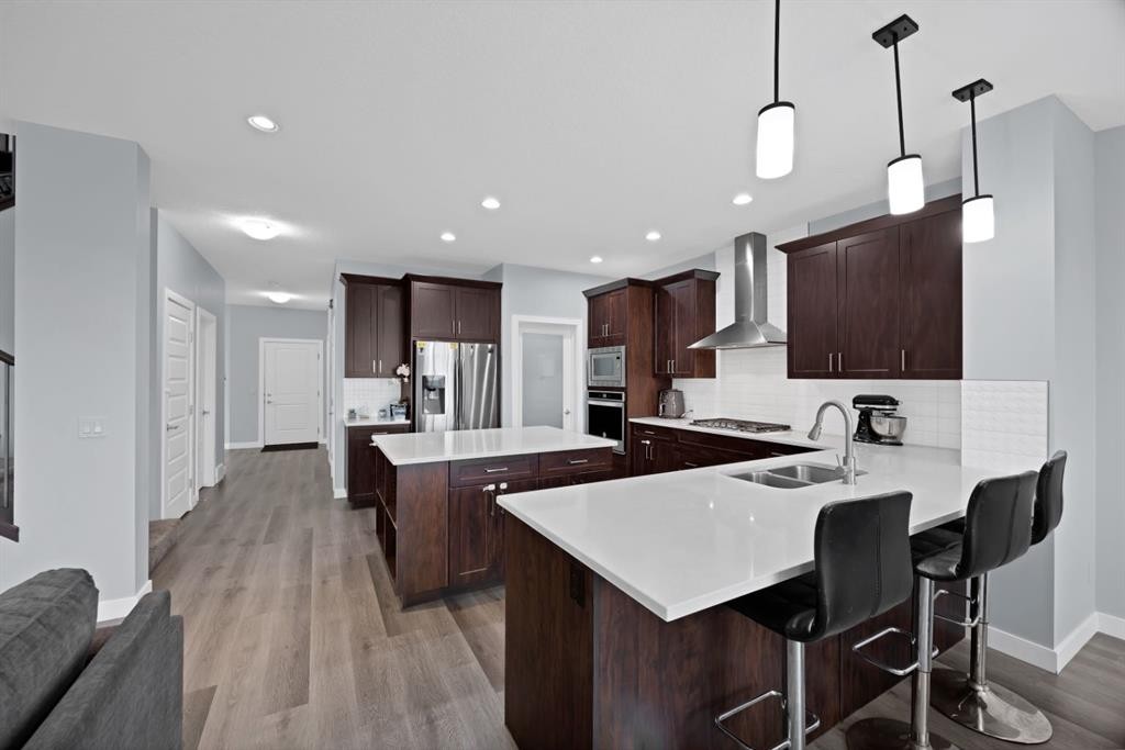 76 Red Embers Square Ne, Calgary, AB - Indoor Photo Showing Kitchen With Double Sink With Upgraded Kitchen