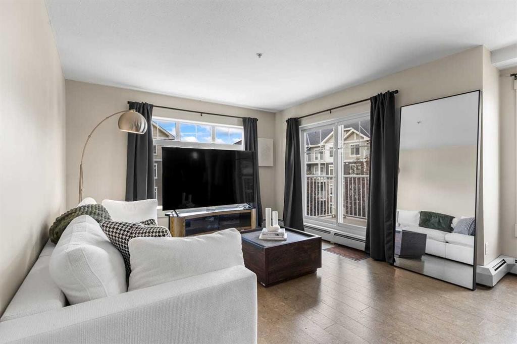 3308-155 Skyview Ranch Way Ne, Calgary, AB - Indoor Photo Showing Living Room