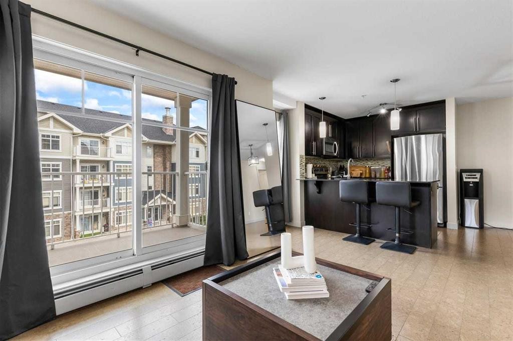 3308-155 Skyview Ranch Way Ne, Calgary, AB - Indoor Photo Showing Kitchen With Stainless Steel Kitchen