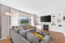 68 Sage Valley Drive Nw, Calgary, AB  - Indoor Photo Showing Living Room With Fireplace 