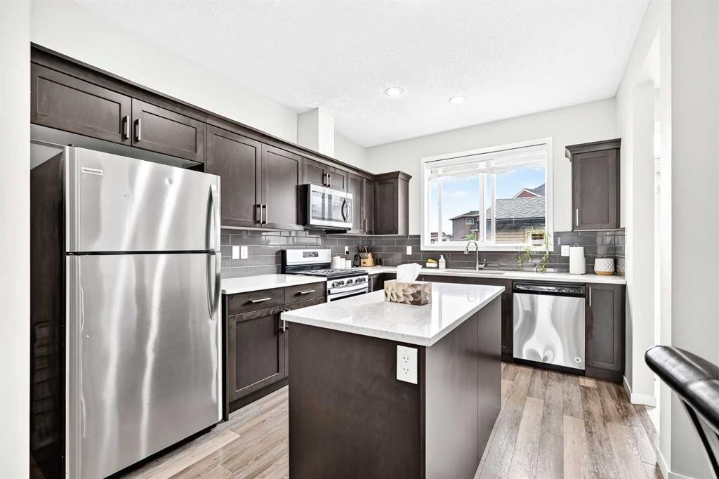 206 Cornerstone Avenue Ne, Calgary, AB - Indoor Photo Showing Kitchen With Stainless Steel Kitchen With Upgraded Kitchen