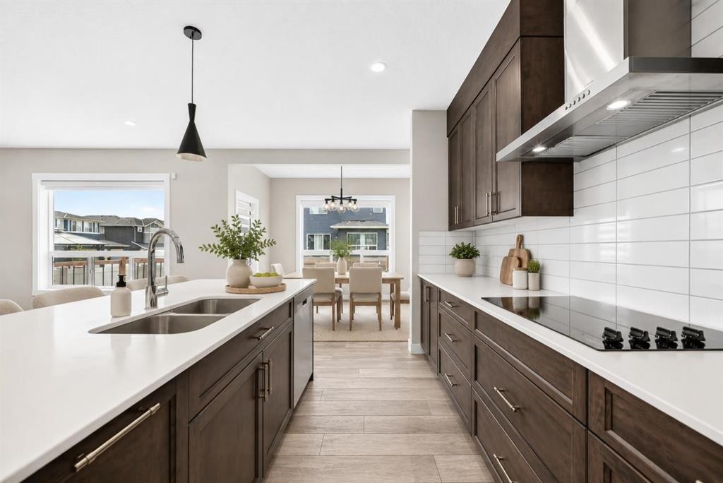 137 Creekside Way Sw, Calgary, AB - Indoor Photo Showing Kitchen With Double Sink With Upgraded Kitchen