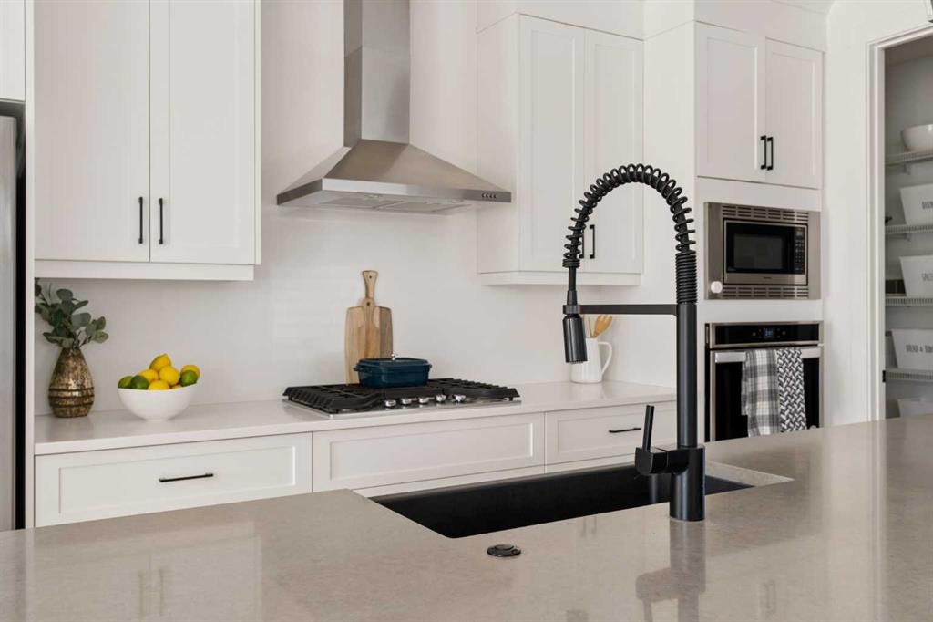 203 Cranbrook Park Se, Calgary, AB - Indoor Photo Showing Kitchen With Upgraded Kitchen
