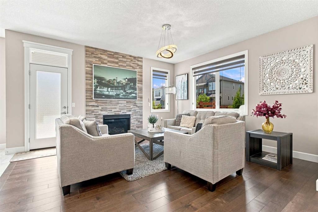 12 Cityside Common Ne, Calgary, AB - Indoor Photo Showing Living Room With Fireplace