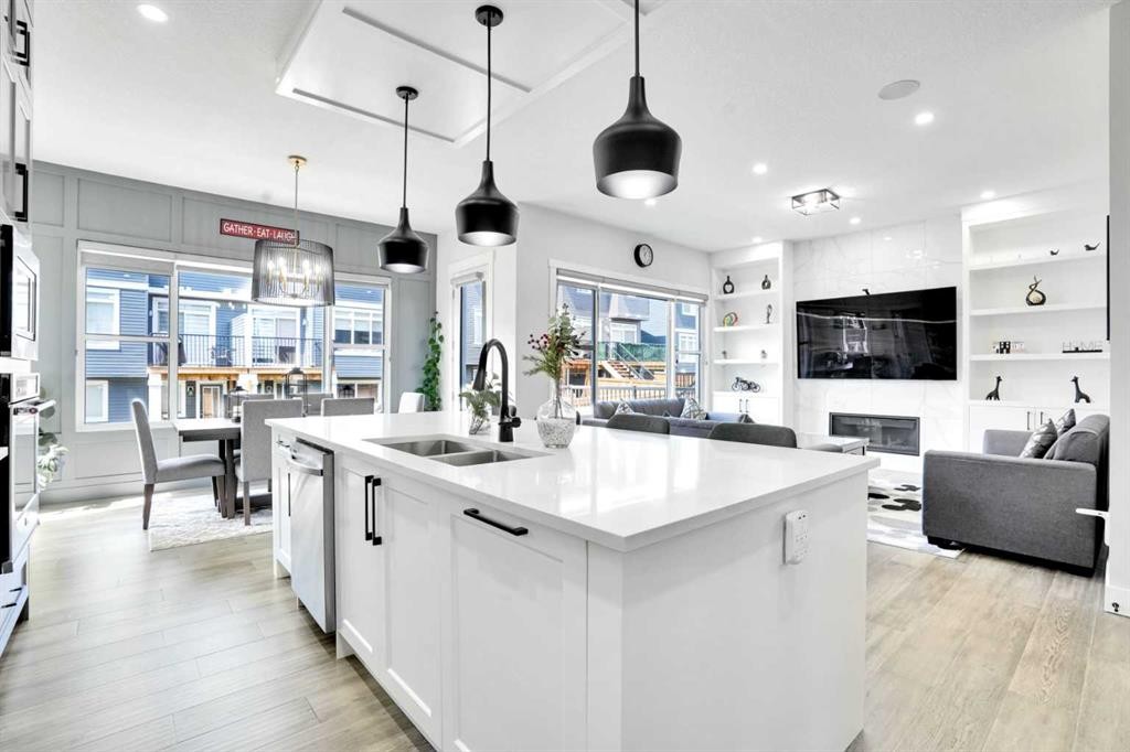 36 Waterford Terrace, Chestermere, AB - Indoor Photo Showing Kitchen With Double Sink With Upgraded Kitchen