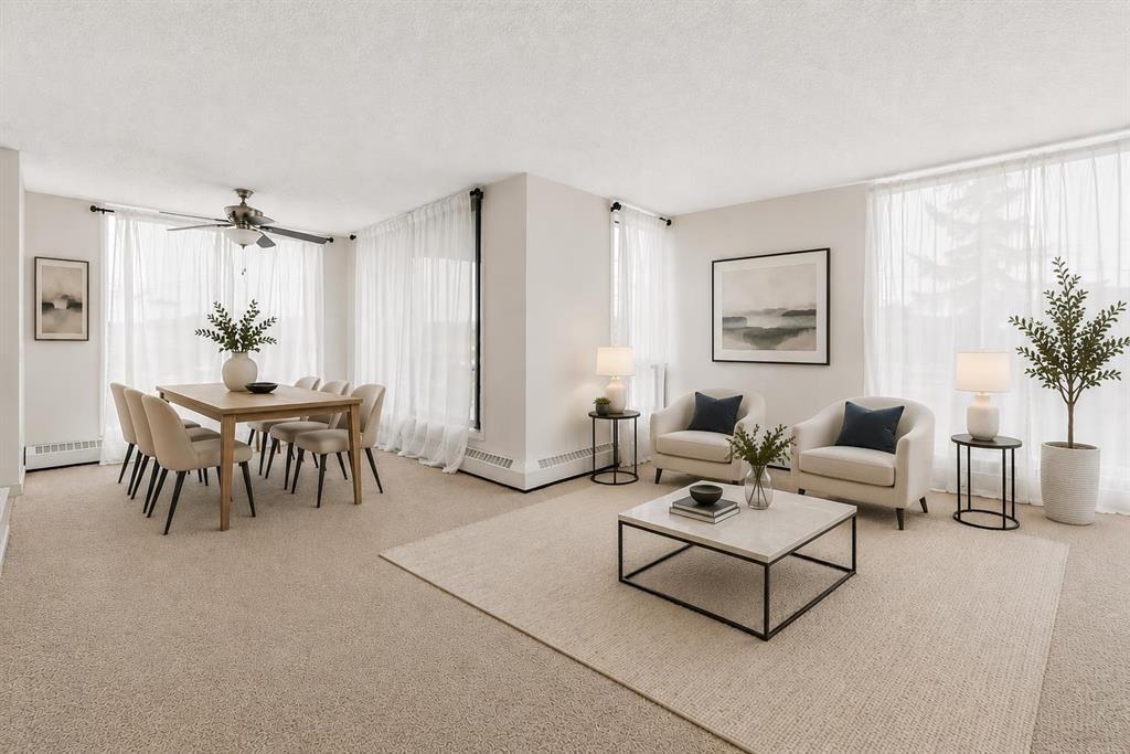 401-145 Point Drive Nw, Calgary, AB - Indoor Photo Showing Living Room