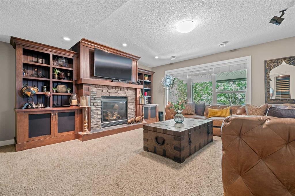 78 Auburn Sound Place Se, Calgary, AB - Indoor Photo Showing Living Room With Fireplace