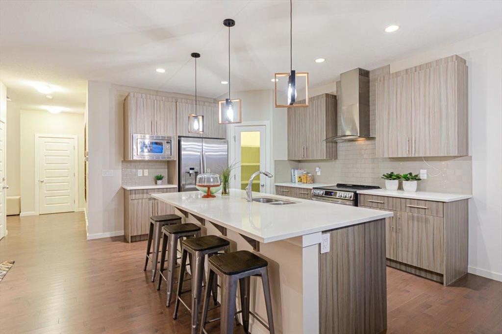 138 Copperpond Street Se, Calgary, AB - Indoor Photo Showing Kitchen With Double Sink With Upgraded Kitchen
