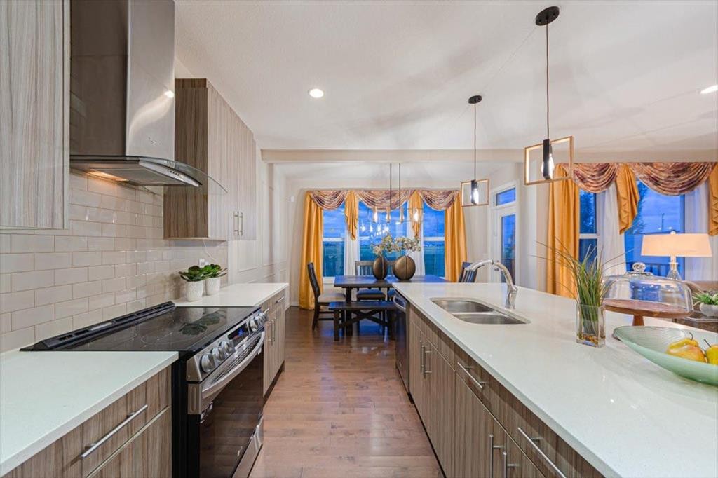 138 Copperpond Street Se, Calgary, AB - Indoor Photo Showing Kitchen With Double Sink With Upgraded Kitchen