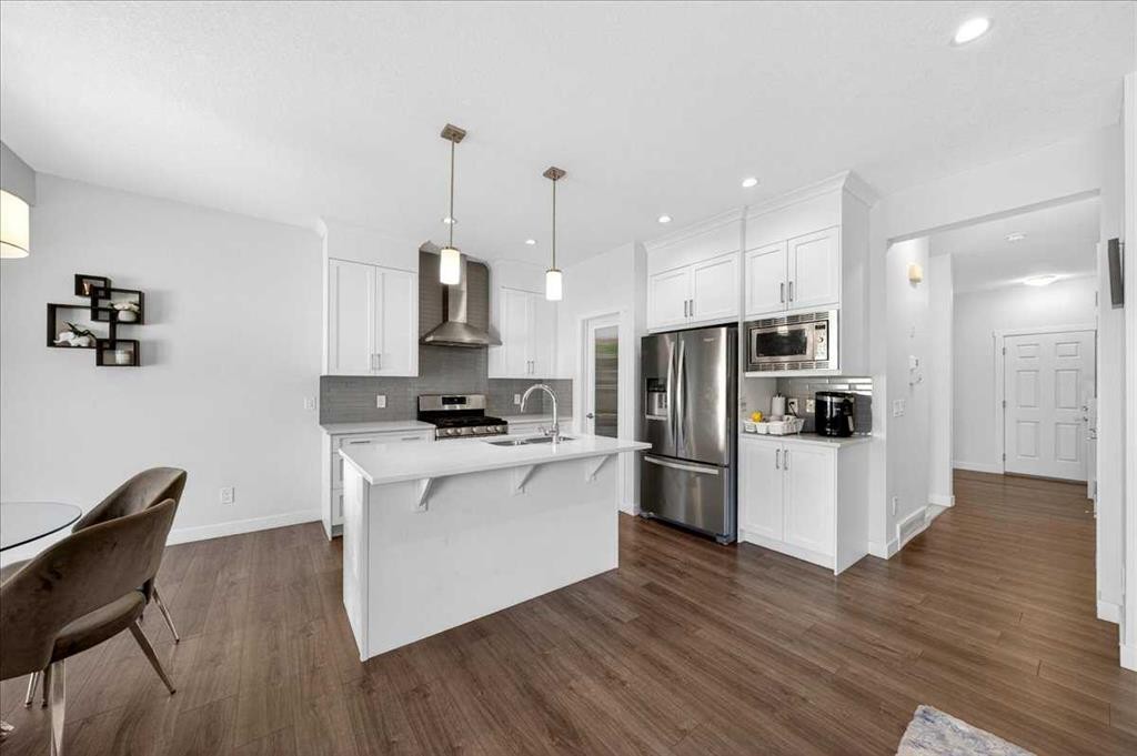 44 Saddlestone Way Ne, Calgary, AB - Indoor Photo Showing Kitchen With Double Sink With Upgraded Kitchen