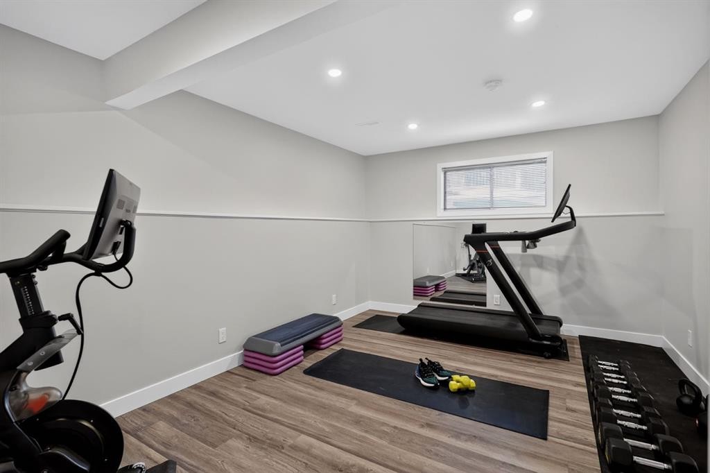107 Edgevalley Close Nw, Calgary, AB - Indoor Photo Showing Gym Room