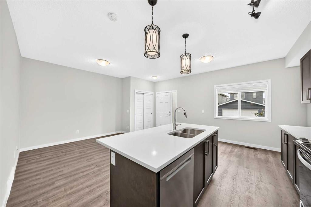 716-32 Red Embers Parade Ne, Calgary, AB - Indoor Photo Showing Kitchen With Double Sink