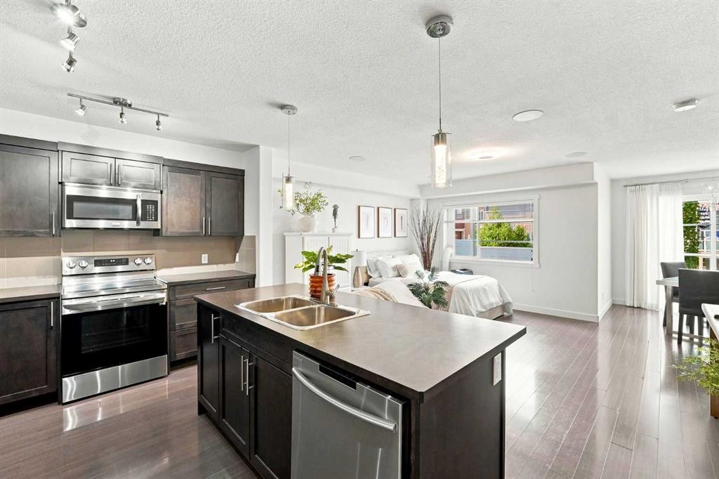 308 Redstone View Ne, Calgary, AB - Indoor Photo Showing Kitchen With Stainless Steel Kitchen With Double Sink With Upgraded Kitchen