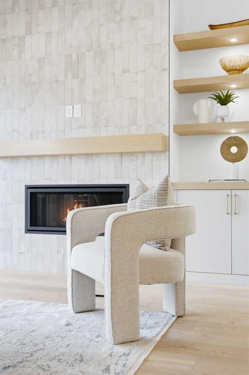 2412 1 Avenue Nw, Calgary, AB - Indoor Photo Showing Other Room With Fireplace