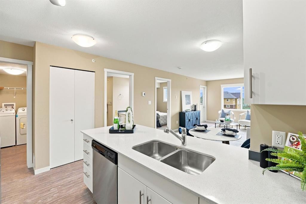 3407-181 Skyview Ranch Manor Ne, Calgary, AB - Indoor Photo Showing Kitchen With Double Sink