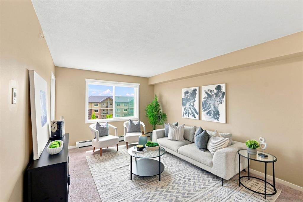 3407-181 Skyview Ranch Manor Ne, Calgary, AB - Indoor Photo Showing Living Room