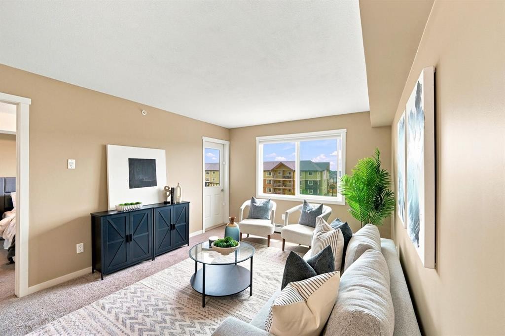 3407-181 Skyview Ranch Manor Ne, Calgary, AB - Indoor Photo Showing Living Room