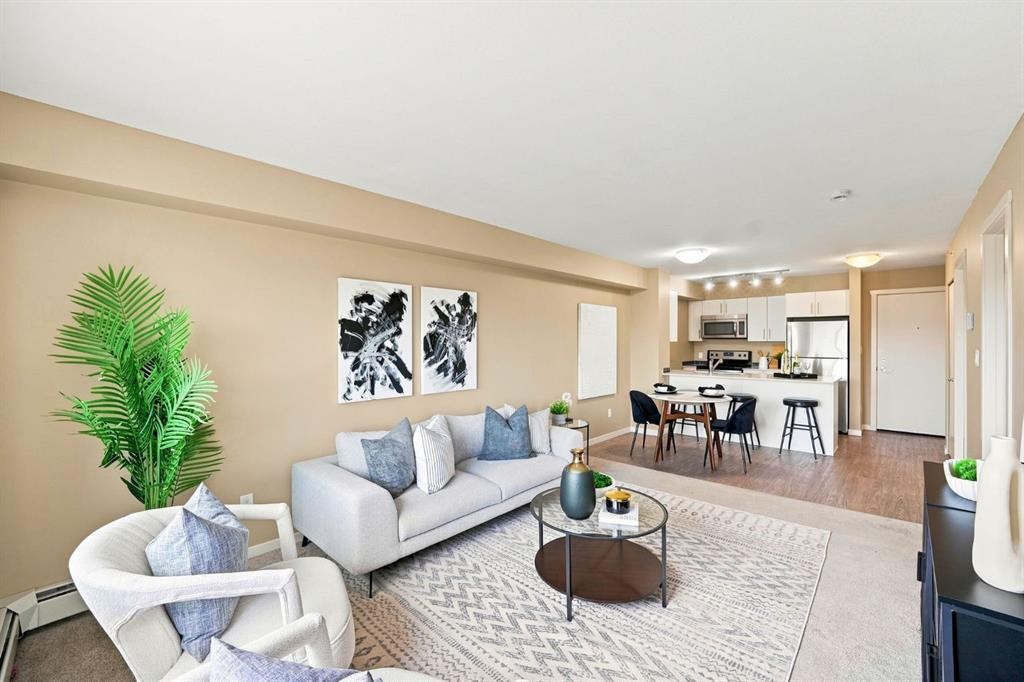 3407-181 Skyview Ranch Manor Ne, Calgary, AB - Indoor Photo Showing Living Room