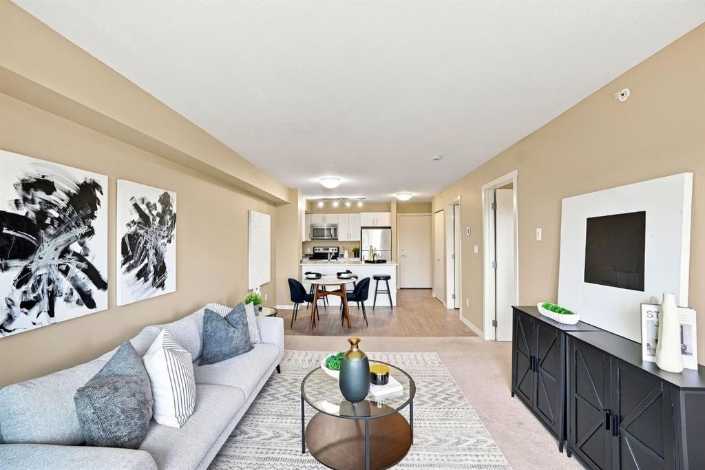 3407-181 Skyview Ranch Manor Ne, Calgary, AB - Indoor Photo Showing Living Room