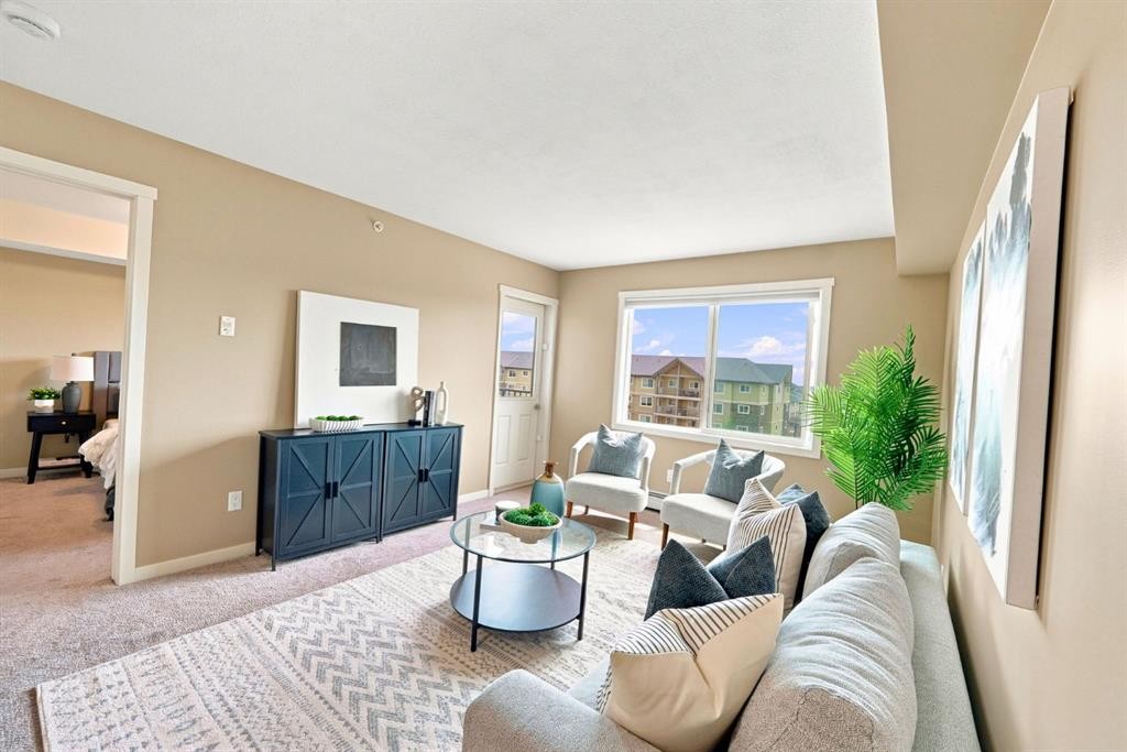 3407-181 Skyview Ranch Manor Ne, Calgary, AB - Indoor Photo Showing Living Room
