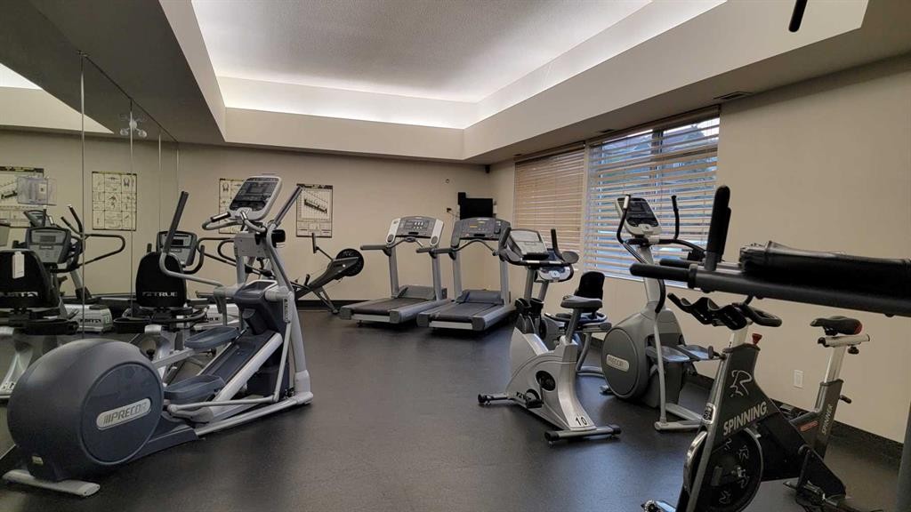 13-2000 Edenwold Heights Nw, Calgary, AB - Indoor Photo Showing Gym Room