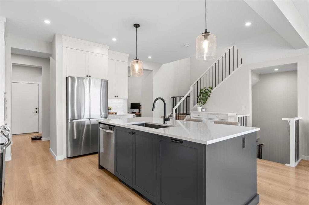 45 Savoy Landing Se, Calgary, AB - Indoor Photo Showing Kitchen With Upgraded Kitchen