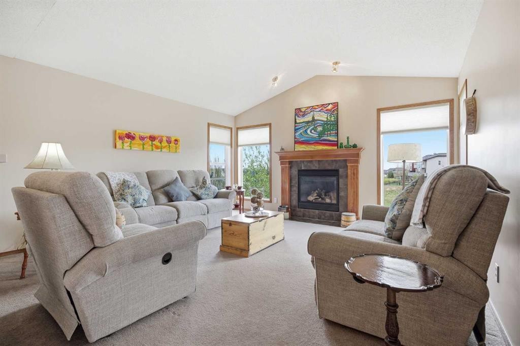 276 Kincora Heights Nw, Calgary, AB - Indoor Photo Showing Living Room With Fireplace