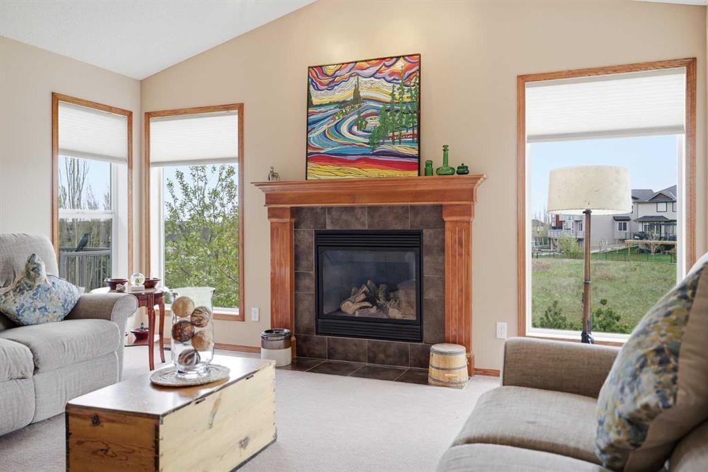 276 Kincora Heights Nw, Calgary, AB - Indoor Photo Showing Living Room With Fireplace