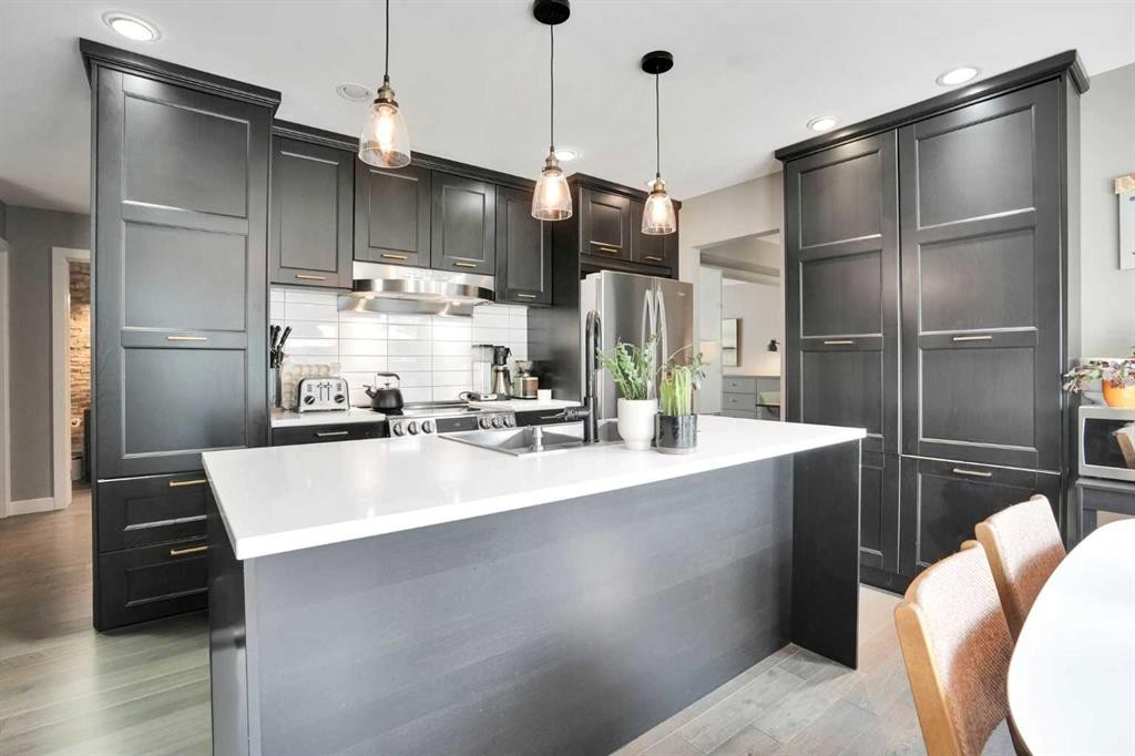 160 Sunhaven Close Se, Calgary, AB - Indoor Photo Showing Kitchen With Stainless Steel Kitchen With Upgraded Kitchen
