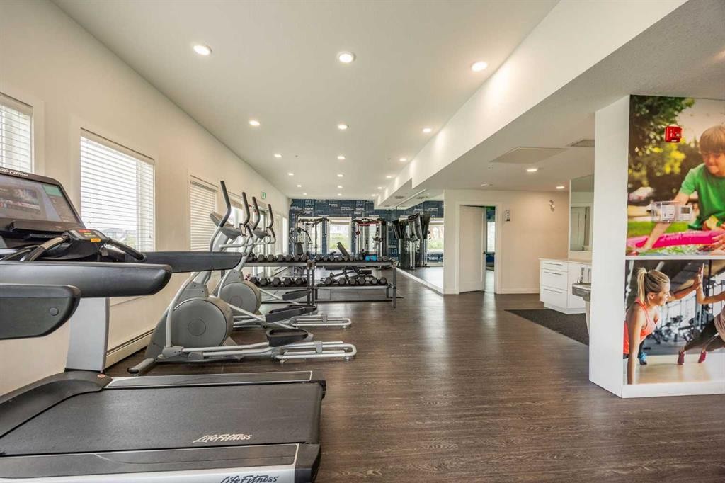 2403-76 Cornerstone Passage Ne, Calgary, AB - Indoor Photo Showing Gym Room
