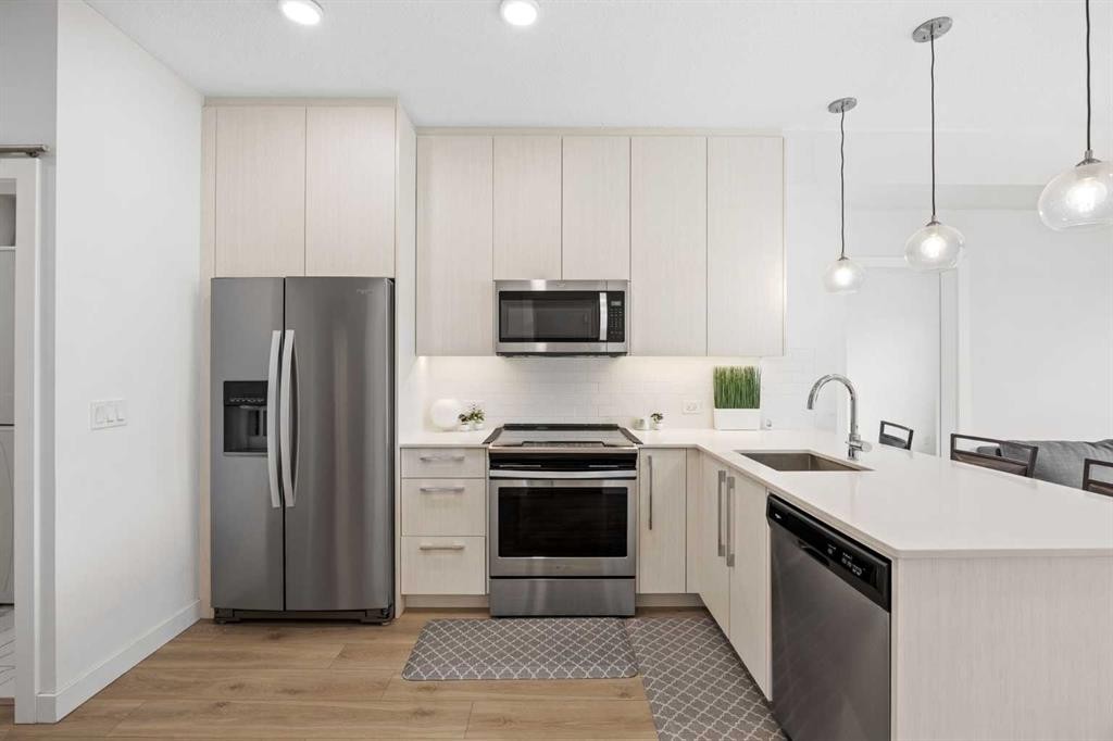 2403-76 Cornerstone Passage Ne, Calgary, AB - Indoor Photo Showing Kitchen With Upgraded Kitchen