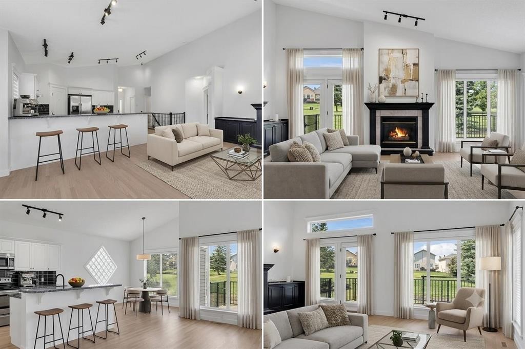 694 Panorama Hills Drive Nw, Calgary, AB - Indoor Photo Showing Living Room With Fireplace
