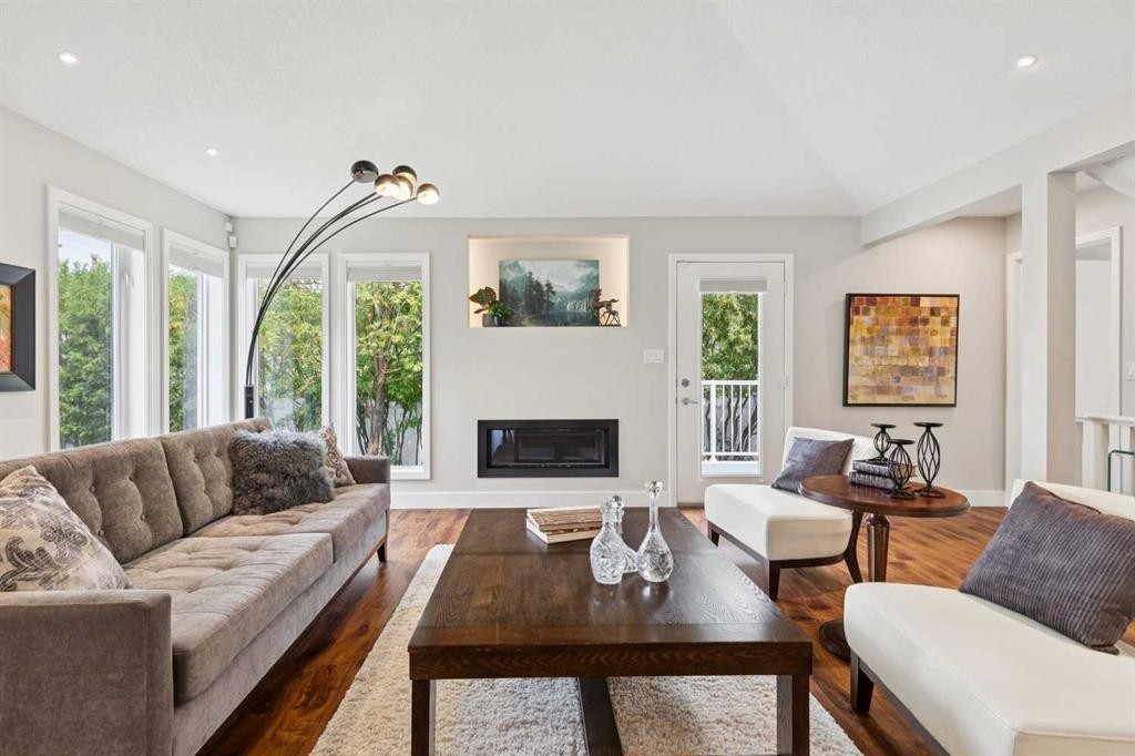 58 Candle Terrace Sw, Calgary, AB - Indoor Photo Showing Living Room With Fireplace