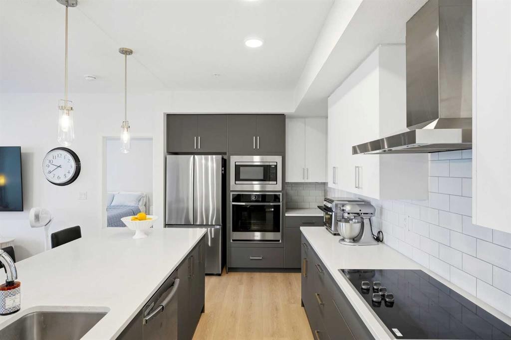 3108-20295 Seton Way Se, Calgary, AB - Indoor Photo Showing Kitchen With Stainless Steel Kitchen With Upgraded Kitchen