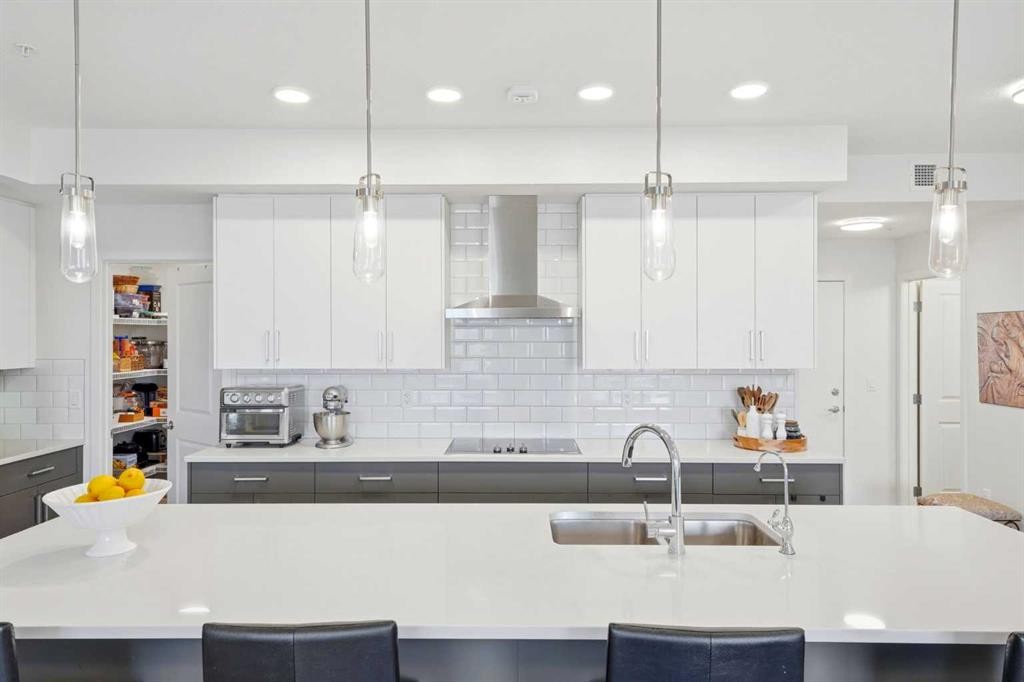 3108-20295 Seton Way Se, Calgary, AB - Indoor Photo Showing Kitchen With Double Sink With Upgraded Kitchen