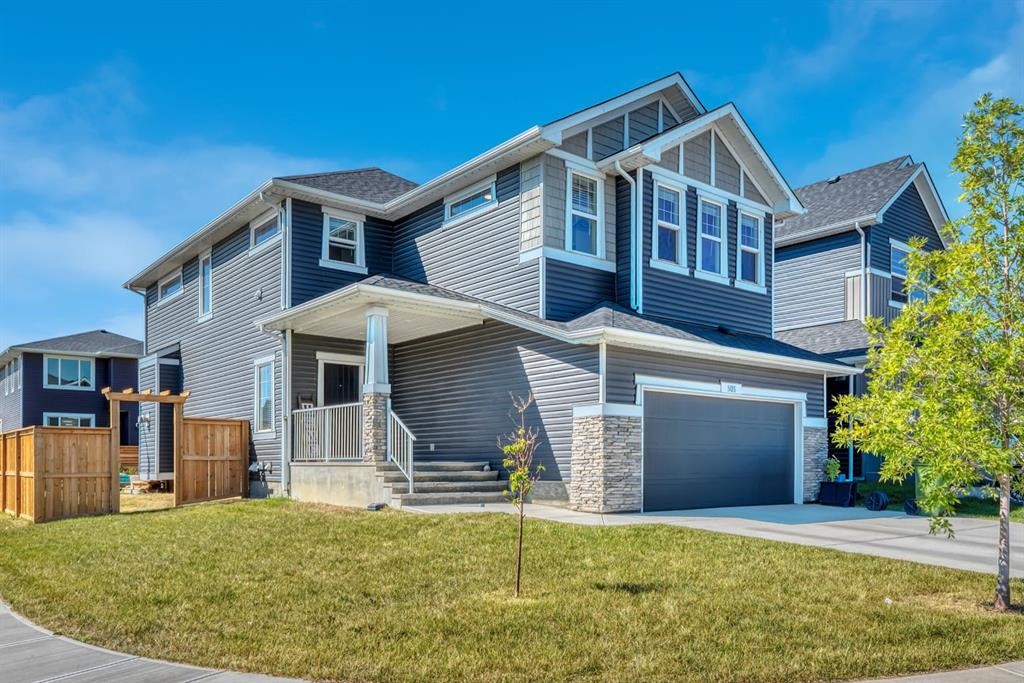 303 Dawson Harbour Court, Chestermere, AB - Outdoor With Facade