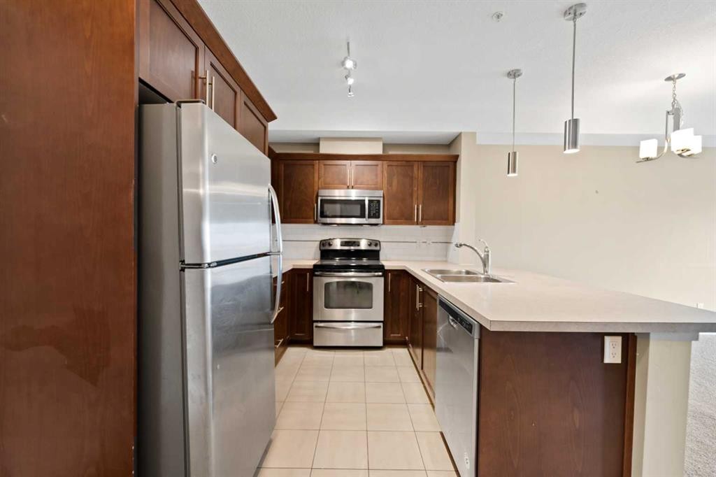 205-20 Royal Oak Plaza Nw, Calgary, AB - Indoor Photo Showing Kitchen With Stainless Steel Kitchen With Double Sink With Upgraded Kitchen