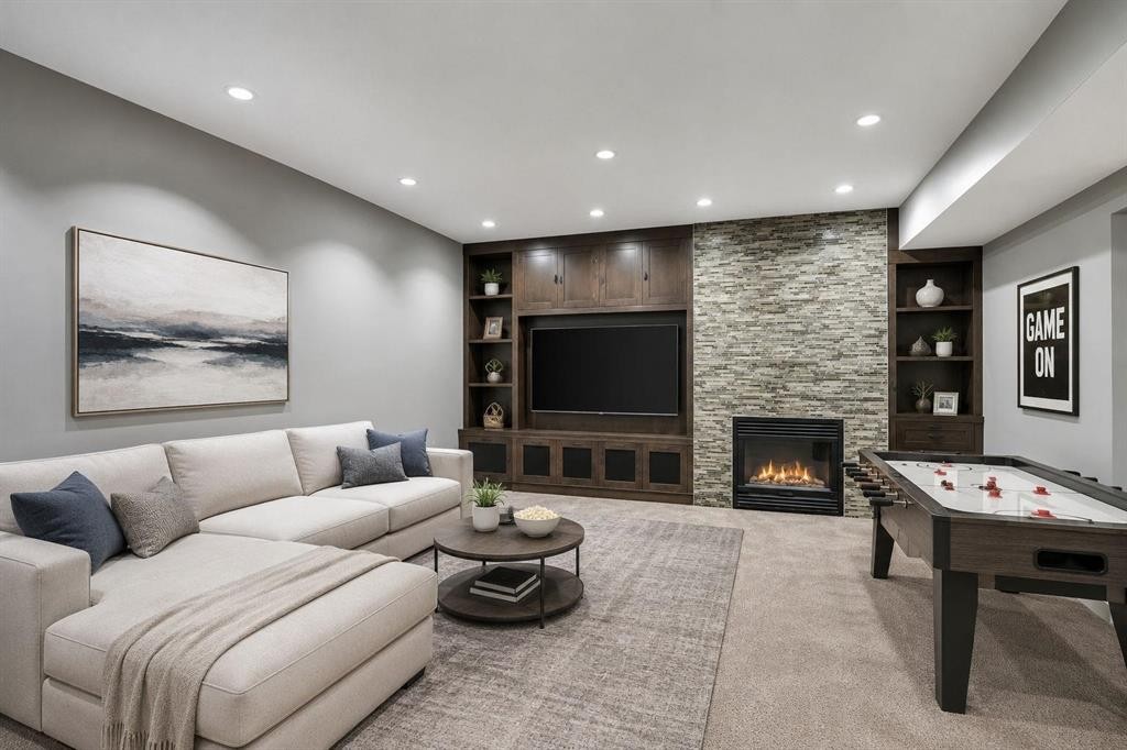 101 Royal Oak Crescent Nw, Calgary, AB - Indoor Photo Showing Other Room With Fireplace