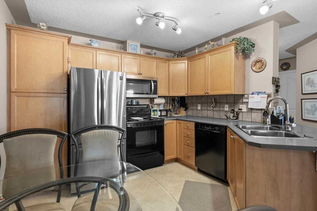 131-369 Rocky Vista Park Nw, Calgary, AB - Indoor Photo Showing Kitchen With Double Sink