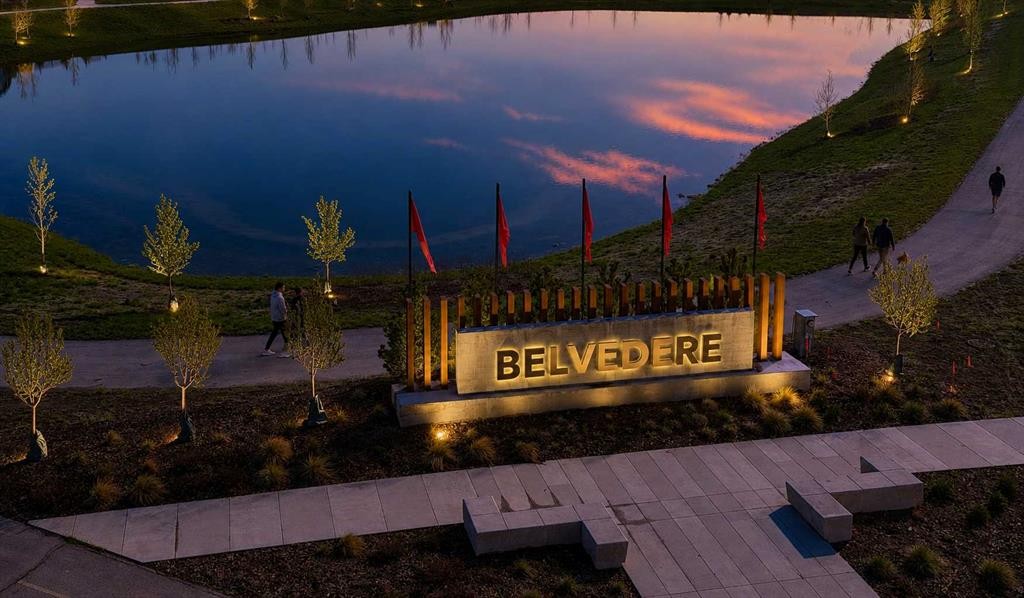 71 Belvedere Green Se, Calgary, AB - Outdoor With Body Of Water