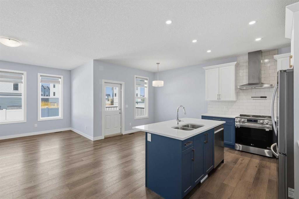 71 Belvedere Green Se, Calgary, AB - Indoor Photo Showing Kitchen With Double Sink With Upgraded Kitchen