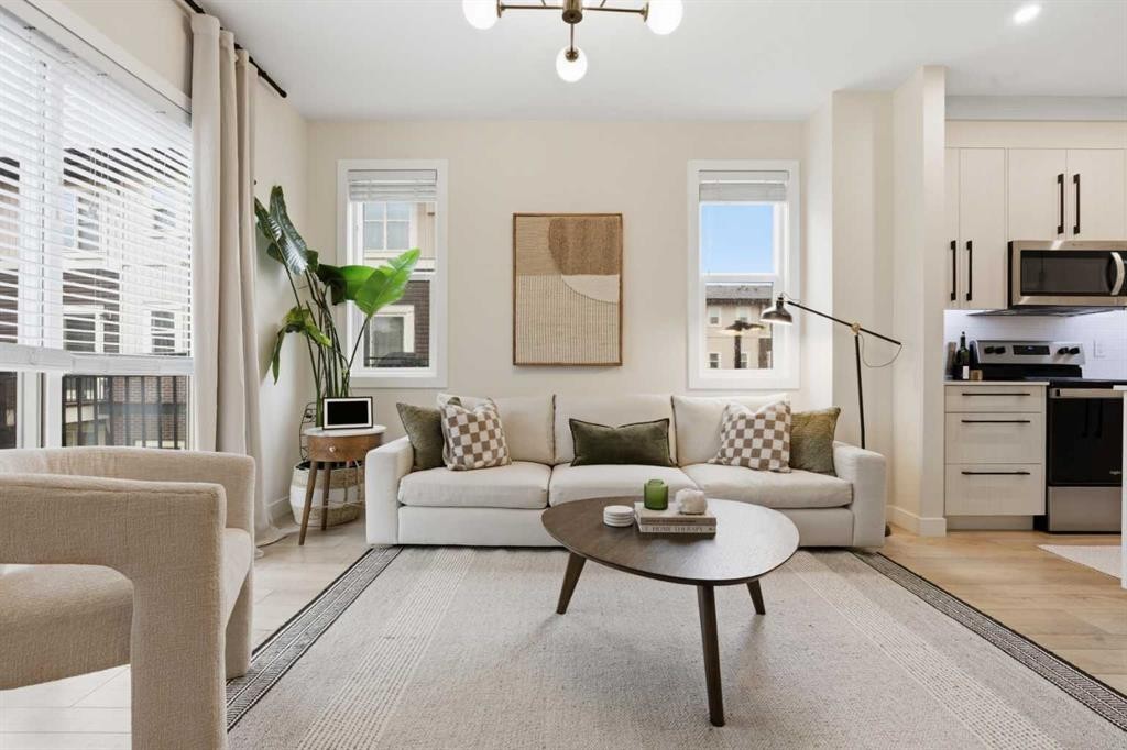 322-72 Cornerstone Manor Ne, Calgary, AB - Indoor Photo Showing Living Room