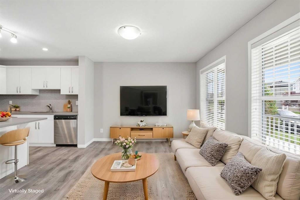 1449 Carrington Boulevard Nw, Calgary, AB - Indoor Photo Showing Living Room