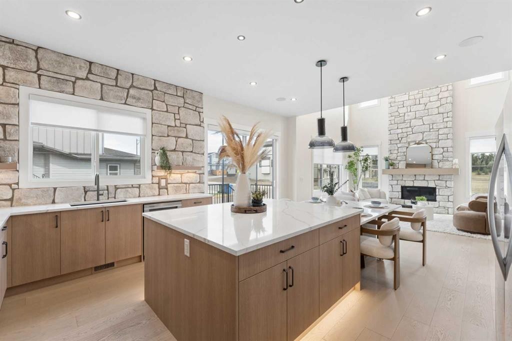 507 Waterford Rise, Chestermere, AB - Indoor Photo Showing Kitchen With Upgraded Kitchen
