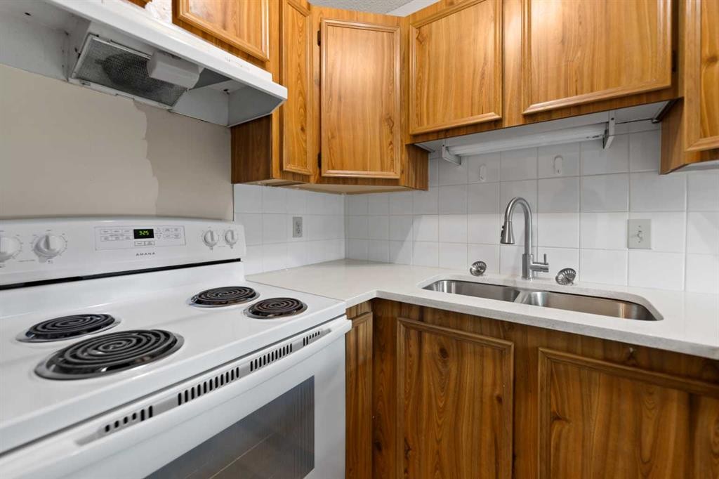 122 Berkley Way Nw, Calgary, AB - Indoor Photo Showing Kitchen With Double Sink