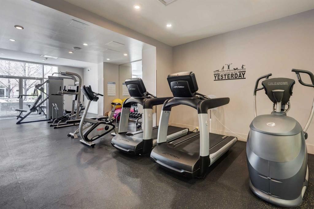 504-1110 11 Street Sw, Calgary, AB - Indoor Photo Showing Gym Room