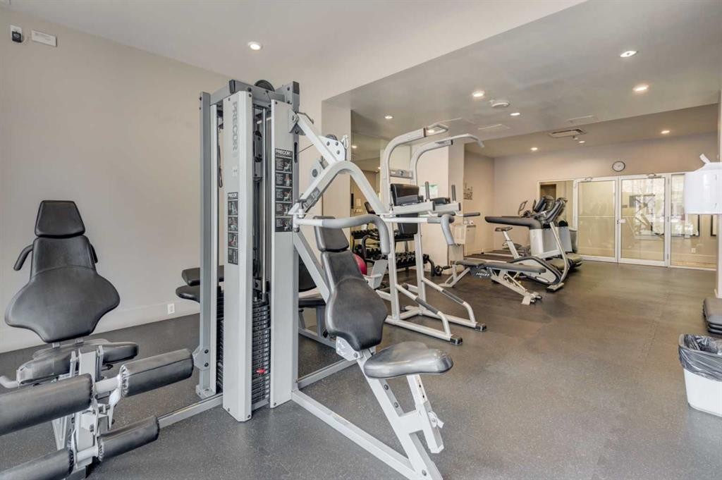 504-1110 11 Street Sw, Calgary, AB - Indoor Photo Showing Gym Room