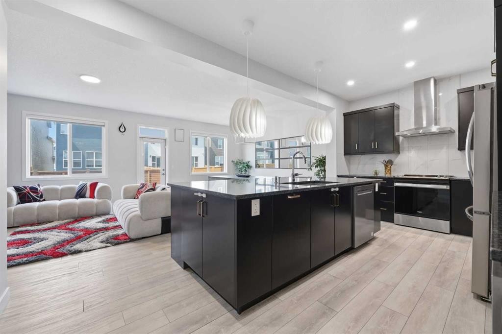 51 Setonstone Row Se, Calgary, AB - Indoor Photo Showing Kitchen With Stainless Steel Kitchen